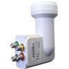 Digiquest LNB 403 QUATTRO HV HV con quattro uscite indipendenti, indispensabile per impianti centralizzati con multiwitch o centraline | Doppia schermatura | Connettori colorati