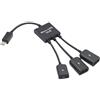 carotoe 3 in 1 Micro-USB Type-C HUB maschio a femmina doppio USB 2.0 host OTG cavo adattatore per smartphone computer tablet 3 porte