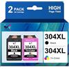 ONLYU 304XL di ricambio compatibile per HP 304 cartucce HP 304 XL cartucce per HP Envy 5030 5032 5010 5050 DeskJet 3750 2630 3760 3762 2600 2620 2622 (1 nero, 1 colore)
