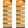 Klaisy Batteria a bottone, confezione da 10/20/30/40 batterie a bottone AG0/LR521 SR521W SR521SW LR63 379A 379 a bottone per orologi giocattolo remoto