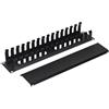 LINK Pannello Guida Cavi in Metallo per Armadi a Gabbia, Rack 19, 2 Pezzi, 483 x 88 x 70 mm, Nero