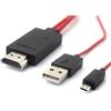 MHL Cavo adattatore da micro USB a HDMI TV per Samsung Galaxy S4 i9500 / S3 i9300 / Note 2 N7100 / Note 3 - nero e rosso (200 cm)