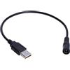 Mllepjdh Cavo di alimentazione USB a DC5V, USB maschio a femmina 5,5 x 2,1 mm, cavo adattatore di ricarica femmina DC5V, 30 cm, 5V/4A, nero