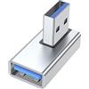 FOLODA Adattatore di prolunga USB 3.0 maschio a femmina da 90 gradi ad angolo retto su e giù per computer portatile, convertitore di estensione USB