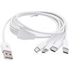 PEPWE Multi Cavo di Ricarica Cavo Multiplo USB A Tipo-C Cavo di Alimentazione USB Cavo di Alimentazione Portatile 100cm/39.37in