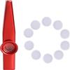NONGYU Kazoo in metallo con 10 membrane per flauto, strumenti musicali per kazoo, ottimo compagno per ukulele, violino, chitarra, pianoforte