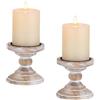 Inweder Portacandele in Legno: 2 Pezzi Porta Candele Rustici Bianchi Decorazione per La Casa Portacandele a Colonna per Centrotavola Candelabro Moderna per Camino Natale