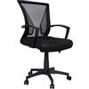 VOUNOT® Sedia da Ufficio Scrivania Ergonomica, Poltrona Ufficio da Computer ad Altezza Regolabile con Supporto Lombare e Braccioli Fissi, Schienale in Rete Girevole a 360°, Nero