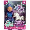 Simba 105733868 Evi Love Fantasy Princess, bambola in un vestito da fiaba con unicorno scintillante, bambola da gioco da 12 cm, dai 3 anni in su