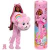 Barbie - Cutie Reveal Serie Care Bears, bambola con costume di orso di peluche Cheer Bear, 10 accessori a sorpresa cambia colore tra cui un mini orso inclusi, giocattolo per bambini, 3+ anni, JCN95