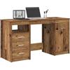 vidaXL Scrivania con armadietto Legno Antico in Legno Multistrato