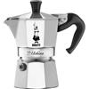 Bialetti Mokina Caffettiera Alluminio, Tazze 0,5, Alluminio, Argento/Nero, 13 x 6.5 x 12 cm