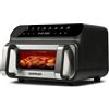 G3 Ferrari G10181 Friggitrice e griglia ad Aria BBQ, 2000W, 10 Litri XXL, 8 Programmi, Multifunzione, Barbecue Smokeless, BPA PFOA Safe, Accessori e Ricettario inclusi, Timer, Nero/Grigio Argento