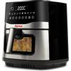 Girmi FG90 Friggitrice ad Aria Ecofrit Premium, 2200W, 9 Lt, Doppia Resistenza, Finestra, Contenitore Antiaderente, Display Digitale, Scongelamento, Partenza Ritardata, BPA/PFOA safe, Nero