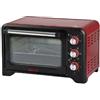 Girmi FE20 Forno Elettrico, 1380 W, 20 Litri, Termostato regolabile 230°, Luce interna, Griglia Inox, Timer 60 min, 4 resistenze riscaldanti, Accesori inclusi Rosso