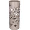 Today Home Porta Ombrelli in Metallo Butterfly, Contenitore per Ombrelli con Vaschetta Scolapioggia e 1 Gancetto, 21cm altezza 55cm, Tortora
