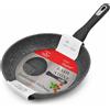 Padella Antiaderente Effetto Pietra, Lady Stone,28cm, Rivestimento Antiaderente PFOA Free,Adatta a Tutti i Piani e Induzione,Manico Ergonomico,Fondo Full Induction,Colore Grigio Granito
