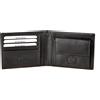 Pierre Cardin Portafoglio uomo con bordo cucito e logo in metallo Antonio Basile - Tilak80 8805 - Nero