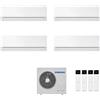 Samsung Condizionatore Climatizzatore Samsung Quadri Split Inverter Windfree Première+ Plus R-32 7000+9000+9000+12000 BTU Essential White Wi-Fi Integrato Con AJ080TXJ4KG/EU 7+9+9+12
