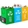 Avilia Set 3 Borse Raccolta Differenziata Lavabili - Kit Sacchi per Spazzatura Colorati per Vetro, Carta, con Manici, in PVC Autoportante 49.5x19.5/22/25x35cm, Verde, Giallo e Blu, Made in Italy