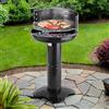 Avilia Barbecue Fornacella BBQ Carbone 50CM Nero - Grill da Balcone Perfetto per 6-8 Persone - Regolazione Facile del Fuoco - Griglia in Acciaio Cromato - Cottura Personalizzabile - 50x50x90 cm