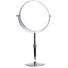 HIMRY Ingranditori 5X Specchi da Trucco, Regolabile in Altezza, Doppia Faccia, con Piedistallo, 8 Pollici Specchio Bagno da Tavolo, Specchio Rasatura, Specchio Cosmetico, Cromato, KXD3114-5x