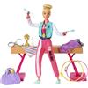Barbie Playset Ginnasta Bambola Snodabile con Bilanciere e Accessori, Giocattolo per Bambini 3+ Anni, GJM72