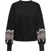 ONLY Onlbrooke L/S O-Neck Flower Swt Noos, Nero, L