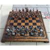 Senza marchio Antico Set Scacchi Grande Impero Romano Fatto a Mano Noce Vintage Tavola 16" 🎁