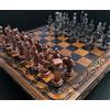 Senza marchio Antico Set Scacchi Impero Romano Tavola Vintage Noce Fatto a Mano 🎁 Regalo p...
