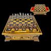 Senza marchio Set scacchi vintage in legno di noce con conservazione pezzi antichi romani...