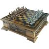 Senza marchio Set scacchi romani vintage di lusso scacchiera portaoggetti legno massello...