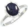 SILVERTROVE Pietra del sole sintetica pietra preziosa per Anello placcato argento Uomo e donna gioielli fatti a mano di tutte le taglie CRG1255CA_50 (15.9)