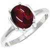 SILVERTROVE Granato cabochon pietra preziosa per Anello placcato argento Uomo e donna in gioiello fatto a mano CRG1255BS_68 (21.6)