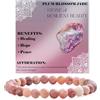 Bivei Jade Fiore di Prugno - Speranza e Rinascita - signora braccialetto perline 6mm semiprezioso cristallo naturale elastico elastico cristallo accessori regalo di yoga