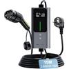 VDLPOWERVP Caricabatteria da Auto Elettrico, 3.6 KW EV Tipo 2, Corrente Regolabile 6/8/10/13/16A, Cavo di Ricarica per Veicolo Elettrico con EU Schuko (3.68KW-15M)