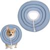 Jinzhenhong Coni morbidi per cani, collare elisabettiano regolabile per cani di piccola taglia, con fascia elastica per il collo, cuscino per cani e gatti (blu-grigio, XL)