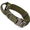 HALFSUMO collare cane tattico regolabile con maniglia di comando, in nylon, imbottito, fibbia in metallo, collari per cani di taglia media grande, caccia, addestramento, tempo libero, outdoor verde XL