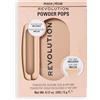 Revolution Beauty London Revolution Powder Pops, Cipria Compatta che Uniforma la Pelle e Controlla la Lucidità, con Acai e Acido Ialuronico, Include Custodia e Pop Grip, Vegana, Peach, 5 g