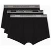 EMPORIO ARMANI Boxer da Uomo, Confezione da 3, Nero/Nero, S