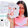 Nourished Bodynskin Maschera di Terapia con Luce LED per Viso & Collo - Dispositivo per la Cura della Pelle del Viso - 7 Colori Rosso & Blu - Ringiovanimento, Prodotto Anti-invecchiamento per le Rughe