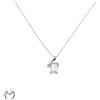 Collana oro bianco 18 kt 750 diamanti 0,005 ct e acquamarina 0,40 ct -577/ST-
