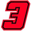 4R Quattroerre.it 13393 Numero Racing 3 Moto GP, Rosso Fluo, 10 x 10 cm