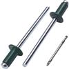 SKIR'CO Rivetti ciechi verniciati 4,0 x 8 mm, rivetti pop in alluminio, punta da trapano inclusa, verde (Moss RAL 6005)