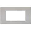 puntoluceled Placca in tecnopolimero compatibile con Vimar Plana 4 moduli Cromo Lucido - Cornice frontale da incasso cassetta 504