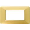 puntoluceled Placca in tecnopolimero compatibile con Vimar Plana 4 moduli Oro - Cornice frontale da incasso cassetta 504