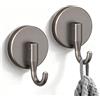 Drenky 2 Pezzi Gancio Ventosa Grigio Ventose Con Gancio Super Resistenti Appendi Accappatoio Bagno Riutilizzabile Ganci Asciugamani Per Porte Doccia In Vetro, Piastrelle