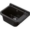 Negrari Lavandino-Pilozzo a Muro in resina, Resistente all'umidità, Kit di fissaggio e Kit di scarico inclusi, Interno e Esterno, 50L x 34P x 21H, Nero Glitterato