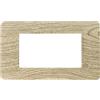 puntoluceled Placca in tecnopolimero compatibile con Vimar Plana 4 moduli Legno Chiaro - Cornice frontale da incasso cassetta 504
