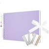 Vienrose Album Fotografico Scrapbook fai da te con 40 Pagine Bianche Spiralalbum per Baby Shower, Matrimonio e Compleanno, 29x21,5 cm Viola chiaro